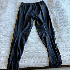 Adidas Running Pants Black Medium Side Pockets Ankle Zips Reflective Stripes